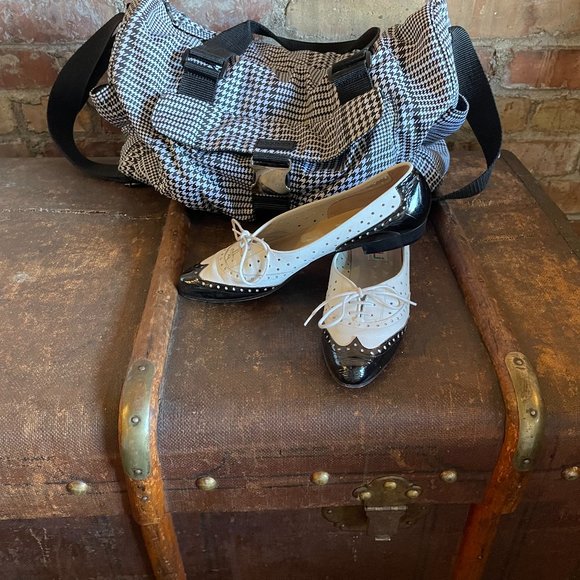Vaneli Vintage Tuxedo shoes with laces. - Picture 1 of 8